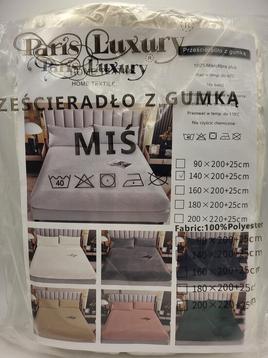 Paris Luxury pliušinė paklodė su guma 140*200
